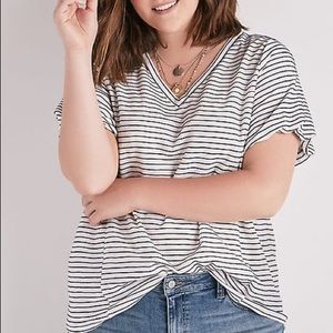 Lucky Brand Puff Sleeve Stripe Top